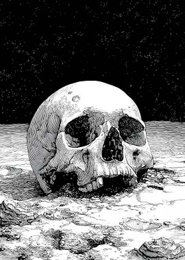 Skull on Lunar Surface