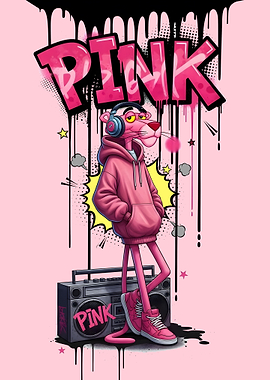Pink Panther Graffiti Art