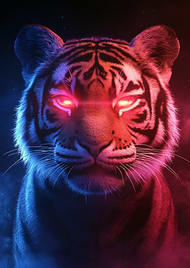 Neon Tiger Portrait