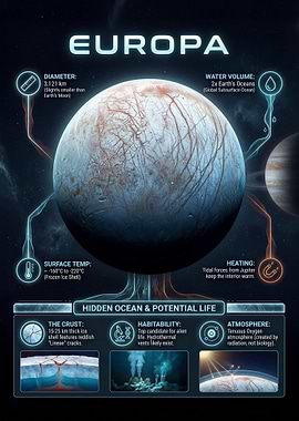Europa: Hidden Ocean and Potential Life