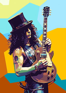 Slash with Gibson Guitar Pop Art