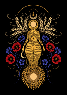 Demeter Goddess Inspired Art - Night Version