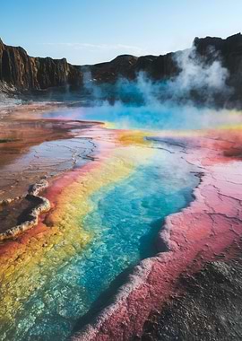 Geothermal Hot Spring Landscape