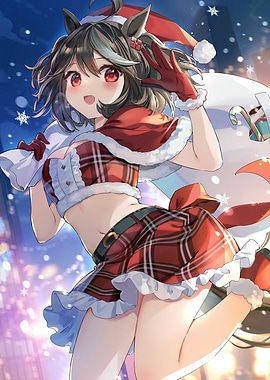 Anime Girl in Christmas Outfit