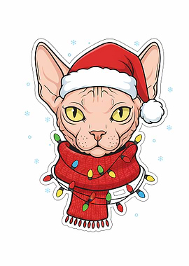 Christmas Sphynx Cat with Lights