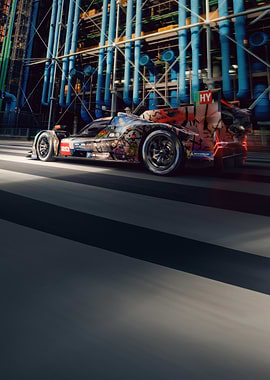 Racing Car in Urban Setting BMW