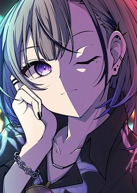Anime Girl with Purple Eyes