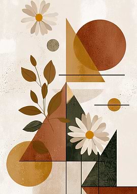 Geometric Floral Abstract Art