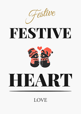 Festive Heart Love Snowmen - “White Edition – Clean Black Text Minimal Quote Poster”