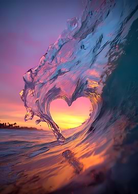 Heart Wave at Sunset