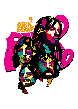 Pink Floyd Band Colorful Portrait