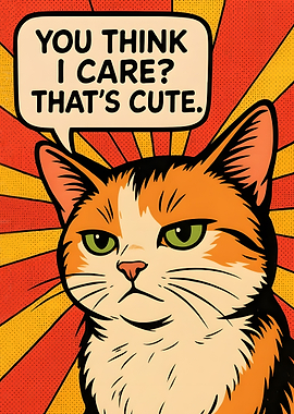 Sarcastic Cat with Speech Bubble