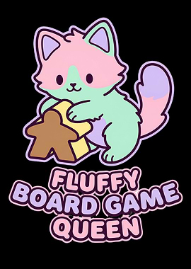 Fluffy Board Game Queen Cat