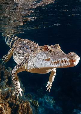 Underwater Crocodile Portrait