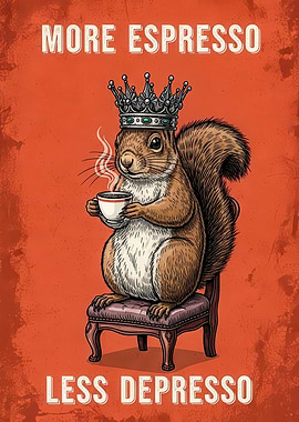 More Espresso Less Depresso Squirrel King