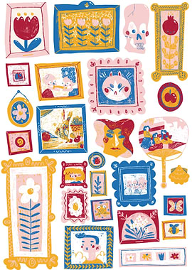 Collection of Framed Art Illustrations