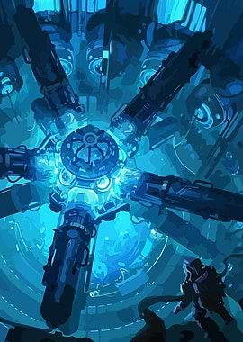 Underwater Reactor Core Illustration