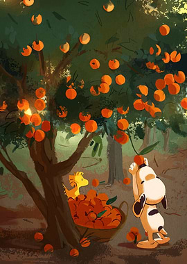 Snoopy and Woodstock Orange Harvest