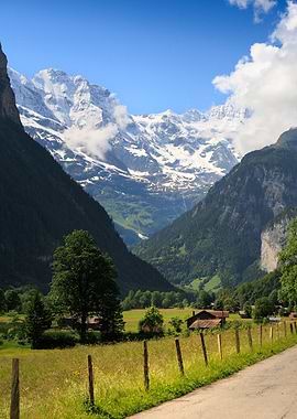 Swiss Alps Mountain Valley Landscape