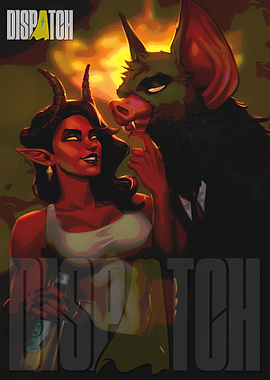 Demon and Bat Creature Illustration