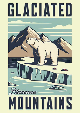 Glaciated Blizzarous Mountains Poster