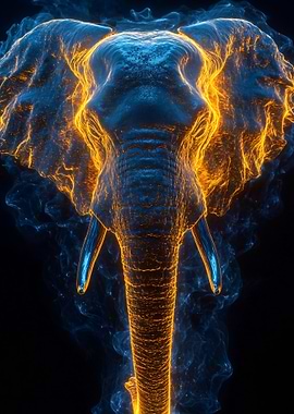 Electric Elephant Portrait