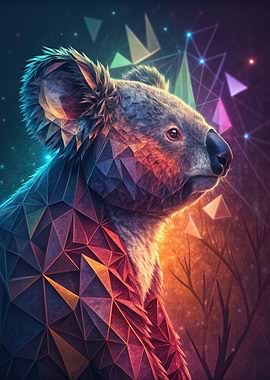 Geometric Koala Portrait