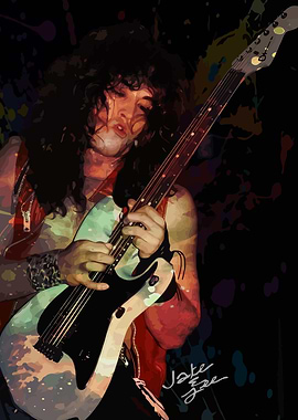 Guitarist Legend with Colorful Background