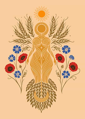 Demeter Goddess Inspired Art - Day Version