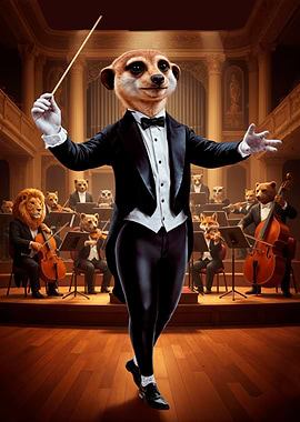 Meerkat Conductor with Animal Orchestra