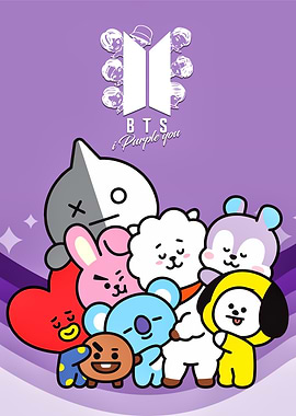 BT21 Characters with BTS Logo