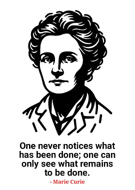 Marie Curie Portrait with Quote