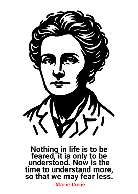 Marie Curie Portrait with Quote
