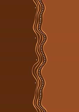 Abstract Brown River with White Dots