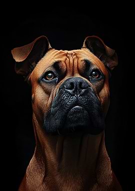 Portrait of a Brown Boxer Dog
