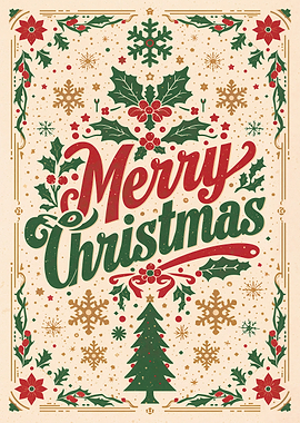 Merry Christmas Holiday Art