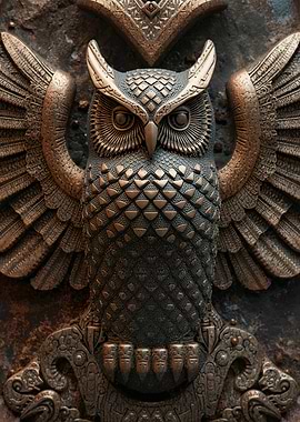 Ornate Owl Sculpture