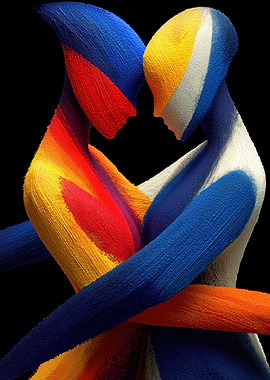 Abstract Colorful Embrace