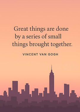 Inspirational Quote with Cityscape Silhouette