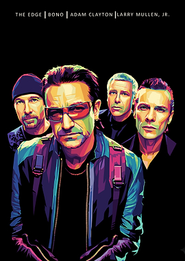 U2 Band Portrait Pop Art