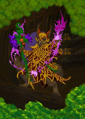 Squirrel Wizard with Magic Staff