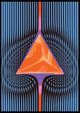 Abstract Triangle with Flowing Lines