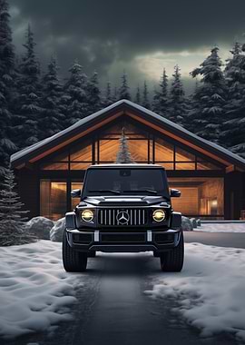 Black Luxury SUV in Winter