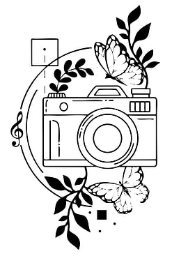 Camera, Butterflies, and Floral Design