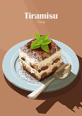 Tiramisu Dessert Illustration