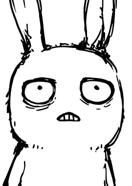 Surprised Cartoon Rabbit Sketch