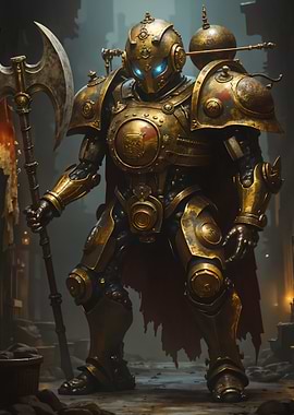 Steampunk Knight with Axe
