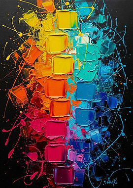 Colorful Abstract Palette Knife Painting