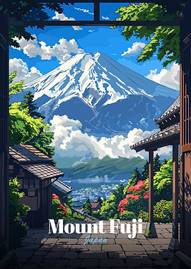 Mount Fuji Japan Anime Landscape