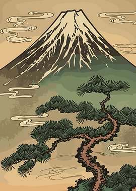 Vintage Japan Mountain